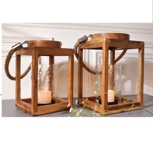 Farol de Madera con Forma de Mango, Estilo Vintage, para Decoración del Hogar, Sala de Estar, Granja, Navidad, Bodas y Fiestas - Product Image 5