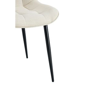 Sedia da Pranzo Moderna in Tessuto Bianco Crema con Elegante Motivo a Griglia - Product Image 5