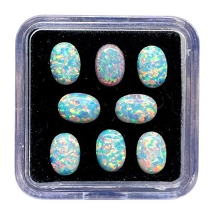 Opale naturelle australienne ovale 4x3mm, cabochon en opale synthétique, pierre précieuse en vrac, prix de gros, lot en vrac pour la fabrication de bijoux - Product Image 5