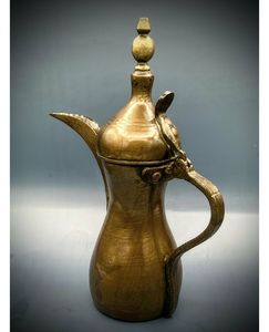 Middle Eastern Brass Coffee Pot With Long Spout For <b>Tea</b> Drinking Durable Metal Design - Product Image 6