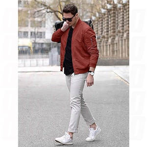Blousons Bomber Homme Personnalisés Brodés sur Mesure, Style Streetwear, Col et Deux Poches à Stylos sur les Manches, Broderie Tendance - Product Image 4