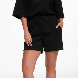 Conjunto de 2 piezas de punto para mujer, otoño 2025: Sudadera con capucha de manga corta con patrón de gofre a rayas y pantalones acampanados/shorts - Product Image 3
