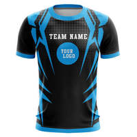 Maillot de football personnalisé noir et violet sublimé, col rond, manches courtes, respirant, anti-transpiration, coupe athlétique unisexe pour adulte