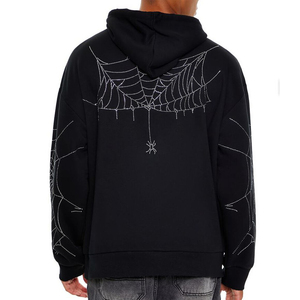 Sweat-shirts à capuche en coton lourd personnalisés 420 g/m² avec strass, tissés pour l'hiver, pour hommes, service OEM - Product Image 6