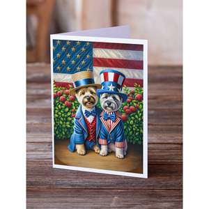All American Cairn Terrier Whimsical A7 Cartes de vœux Pack de 8 cartes vierges avec enveloppes Taille 5x7 - Product Image 2