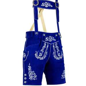 Lederhosen bavaroises bleues authentiques pour hommes, tailles européennes 46 à 60 - Product Image 1