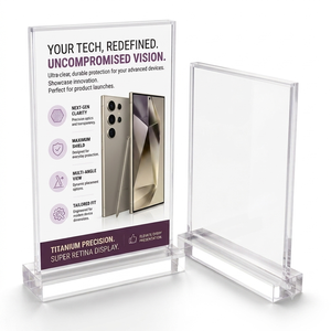 Exhibidor de Menús Acrílico de Alta Claridad, Soporte de Exhibición de Doble Cara para Mesa, para Señalización Promocional - Product Image 2
