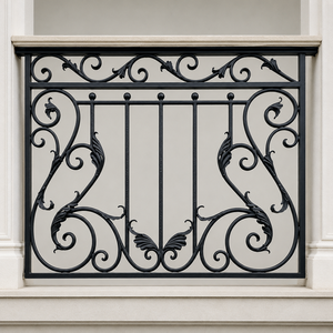 Barandilla de Balcón de Acero Estilo Europeo con Finas Tornasoles de Hierro Forjado Hechas a Mano, Barandas Decorativas Personalizadas para Villas Elegantes - Product Image 5