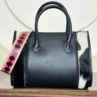 Sac fourre-tout en cuir à carreaux rose et noir, fait main, tendance 2026, sac à main en cuir de vachette de qualité supérieure, sac bandoulière pour femmes