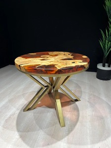 Modern Large Epoxy Resin Dining <b>Table</b> with <b>Clear</b> Finish Solid Wood for Home Furniture Luxury Handmade Countertop - Product Image 3