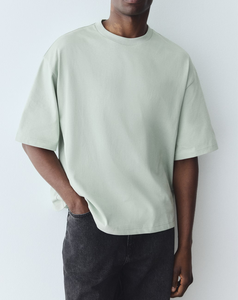 T-shirt Homme de Luxe de Haute Qualité en Coton Lourd 100% – Col Montant Uni, Coupe Oversize et Ample - Product Image 5