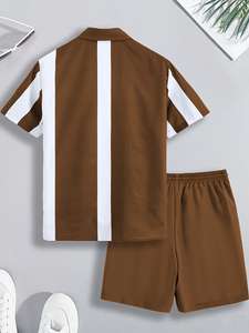 ชุดชายหาดฤดูร้อนสำหรับผู้ชาย ลายพรางสีน้ำตาลและขาว ปี 2026 ชุดสตรีทแวร์ที่ดีที่สุดสำหรับผู้ชาย เหมาะสำหรับการผจญภัยในฤดูร้อน - Product Image 2