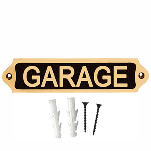 Plaque de signalisation de garage moderne en laiton plaqué or, gravée et sculptée, plaque rectangulaire, décoration de la maison, montage mural ou sur porte - Product Image 1