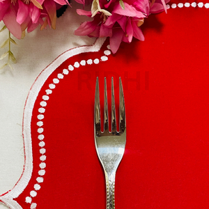 Ridhi Wholesale Red Table Linen <b>Placemat</b> with White Embroidery 14x20" Eco-Friendly Reusable Fabric Mats for Hotel, Wedding, Home - Product Image 4