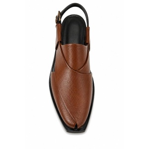 New Design LEATHER STUDIO Peshawari Chappal <b>Clogs</b> Slip-On Open/Peep 100% Genuine Leather Handmade Light Weight All Seasons - Product Image 4