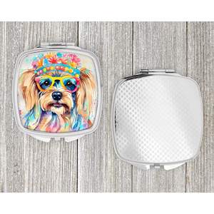 Yorkshire Terrier Hippie Dawg <b>Compact</b> Folding Handheld <b>Makeup</b> Mirror Decorative Travel Gift for Women and Girls Pocket Size - Product Image 4