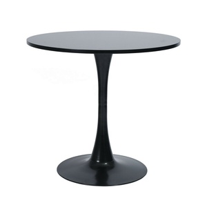 Mid-Century Black Round <strong>Tulip</strong> Leisure Dining Coffee <strong>Table</strong> - Product Image 1