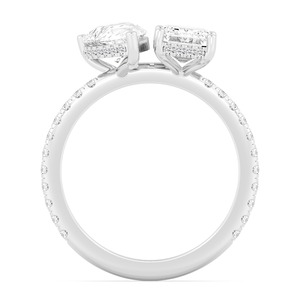 Anillo de Compromiso Sofisticado con Diamante Radiante y Redondo Creado en Laboratorio, en Oro Rosa de 10K, 5.68 CTW, para Mujer - Product Image 4