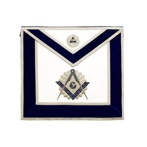 Tablier de Maître Maçon de Loge Bleue de Luxe, Fourniture de Régalia Franc-Maçon, Direct Fabricant, avec Compas - Product Image 1