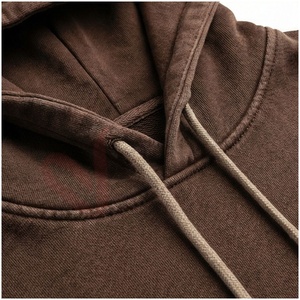 Conjunto Deportivo Marrón para Hombre, Manga Larga, con Capucha y Cordón Ajustable, Color Sólido, Corte Regular, para Otoño, 100% Algodón Transpirable - Product Image 4