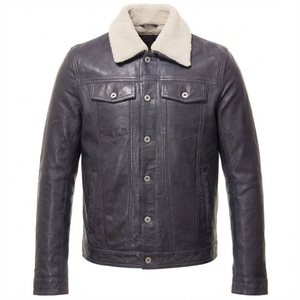 Winter High Street Leather <b>Jacket</b> For <b>Men</b> Slim Casual Windproof Waterproof Thick Leather <b>Jacket</b> For Sale - Product Image 1