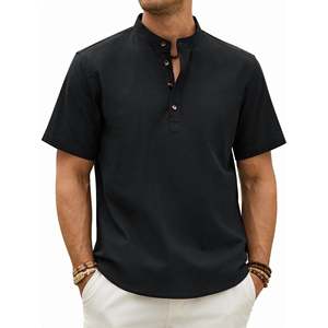 Camisa Casual de Franela Holgada y Transpirable para Hombre, Cuello Alto, Lana Merino, Corte Relajado, Manga Larga, Ropa de Invierno - Product Image 1