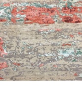 Couleurs pastel exclusives, abstrait moderne, tapis coupé en poils coupés, noué et filé à la main, en laine et soie de bambou filée à la main, luxe extra épais