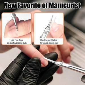 Tijeras para Cutículas Duraderas de Primera Calidad, Hojas Curvas de Acero Inoxidable Multiusos para Manicura, Arte de Uñas, Adolescentes, Cejas y Pestañas - Product Image 1