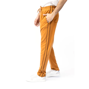 2026 Premium Men's Orange Sweatpants Elastic Waist Drawstring Casual <b>Pants</b> Side Pockets Breathable Knitted Cotton Autumn Wear - Product Image 4