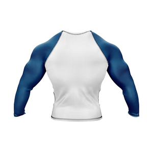 Camiseta de Manga Larga para Hombre, Protección UV, Color Blanco y Azul, Secado Rápido, Spandex y Poliéster, para Deportes Acuáticos Activos - Product Image 6