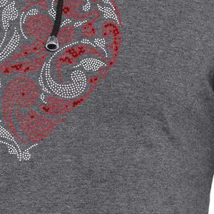 Sudadera con capucha de estilo urbano para hombre, transpirable, cortavientos, con cremallera completa, diseño de calavera, con logotipo personalizado, adornada con pedrería brillante y cristales de imitación - Product Image 5