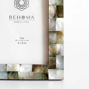 Behoma MOP Photo <b>Frame</b> Rectangle Vertical Handmade Elegant Eco-Friendly Foldable MDF & Mother Pearl Desktop Display Home Decor - Product Image 3