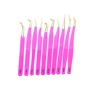 Juego de Pinzas para Pestañas de 10 Piezas con Estuche Magnético, Marca Privada, Las Mejores Herramientas para Pestañas, Pinzas para Extensión de Pestañas - Product Image 6