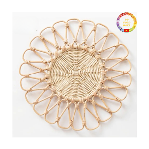 <b>Round</b> Rattan Table Mat | Handmade Wicker <b>Placemat</b> | Eco-Friendly Charger Plate Bulk Export Vietnam - Product Image 1