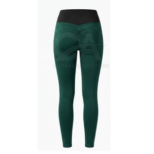 Latest Style Mid Waist Solid <b>Women</b> Ruched <b>Back</b> Yoga Leggings Quick Dry Breathable Wholesale Reasonable Price Made in Pakistan - Product Image 3