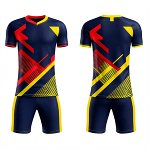 Uniforme Deportivo de Fútbol Personalizado, Camiseta y Pantalones Cortos de Fútbol, Ropa de Entrenamiento Atlético Profesional, Tejido de Secado Rápido que Absorbe la Humedad - Product Image 1