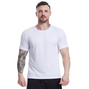 Camiseta Deportiva de Algodón para Hombre, Cuello Redondo, Manga Corta, Color Sólido, Corte Regular, Diseño Liso, Tejido Transpirable - Product Image 4