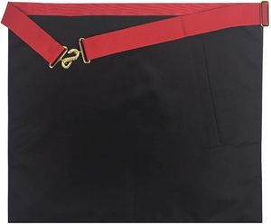 Fringed High Priest Royal Arch Masonic Apron - [<b>Red</b> & Gold] Extendable Belt with Metal Snake Clip and Hook - Product Image 6