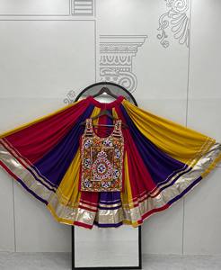 NAVRATRI SPECIAL LAHENGA & CHOLI PURE COTTON HEAVY GAMATHI WORK & REAL <b>MIRROR</b> WORK SUIT - Product Image 6