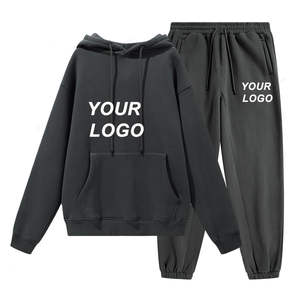 Conjunto Deportivo de Pantalones y Sudadera con Capucha 2 en 1, 330 Gramos, 100% Algodón, Casual, Color Sólido, de Alta Calidad, con Estampado Personalizado, para Hombre - Product Image 5