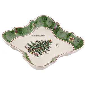 Bandeja Navideña de Metal Sólido con Diseño de Árbol Multicolor, Aspecto Elegante, para Sublimación, al Mejor Precio - Product Image 1