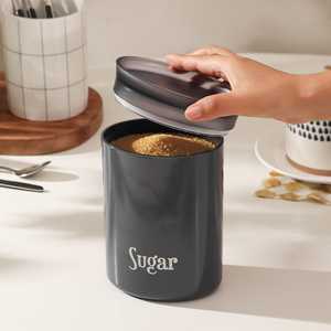 Nordic Custom logo Glazed <b>Tea</b> Coffee Sugar Airtight Storage Jars Kitchen Ceramic <b>Canister</b> Set with Bamboo Lid - Product Image 3
