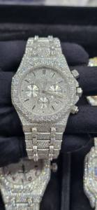 Reloj de Pulsera de Acero Inoxidable con Diamantes Moissanite VVS, Estilo Hip Hop para Hombre, Resistente al Agua 10 Bar - Product Image 6