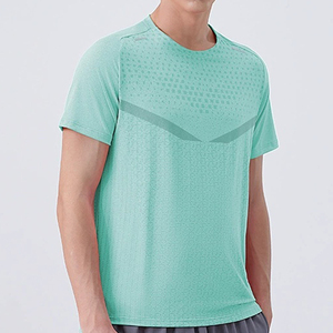 Camiseta Informal Sólida para Hombre, Poliéster/Algodón, Logotipo Frontal Personalizado, Impresión Personalizada, Manga Corta, Secado Rápido, Transpirable, para Gimnasio y Deportes - Product Image 2