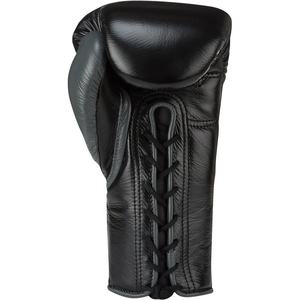 Gants de boxe Phenom noirs/gris à lacets, gants de sport professionnels, nouveau design, logo personnalisé, gants de boxe spéciaux pour l'entraînement - Product Image 3