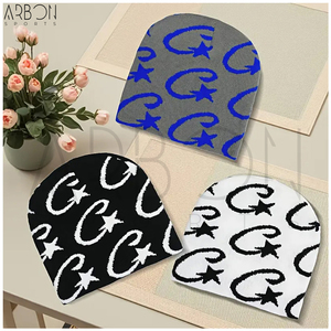 Bonnet tricoté unisexe décontracté en laine chaude pour l'hiver, style hip-hop, tendance, pour l'extérieur, avec impression de lettres, prix de gros - Product Image 5