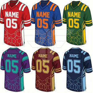 Nouveaux maillots de football américain pour hommes, 100% polyester, antibactériens, manches courtes, séchage rapide - Product Image 4