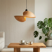 Lampe suspendue artisanale en bambou, forme torsadée, éclairage moderne en osier tressé pour salons de villégiature