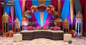 Magnifique mobilier de réception pour mariés, canapé de mariage, scène de Sangeet personnalisée, superbe scène de Mehndi à Londres - Product Image 5