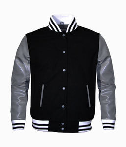 Veste universitaire personnalisée pour enfants avec col montant, motif géométrique, corps en laine, design réversible - Style baseball vintage d'hiver - Product Image 3